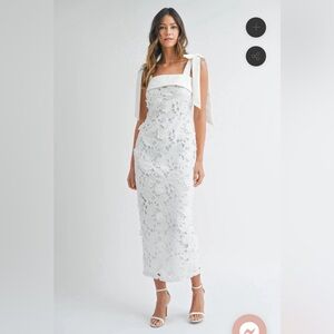 White Floral Maxi / Midi Dress